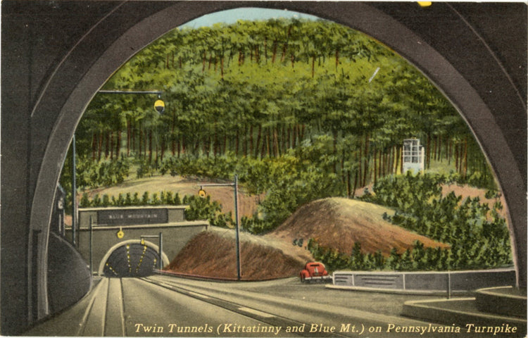 Twin Tunnels Kittatinny & Blue Mt. on Pennsylvania Turnpike - American's Super Highway Vintage Postcard (unused) - Vintage Postcard Boutique