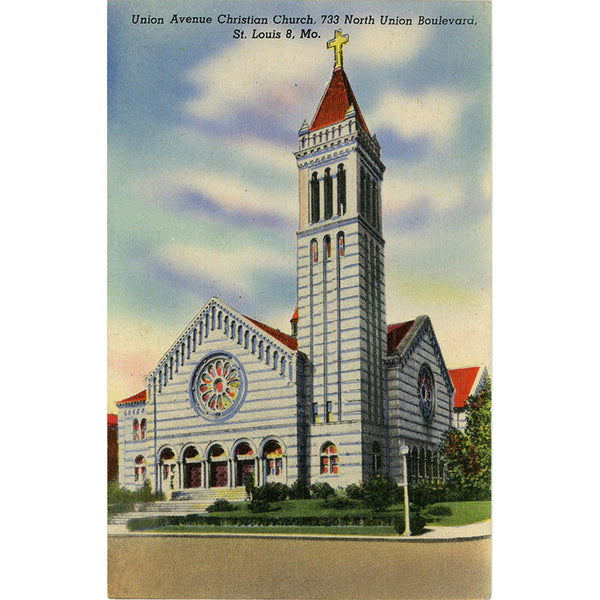 St. Louis Missouri Union Avenue Christian Church Vintage Postcard (unused)