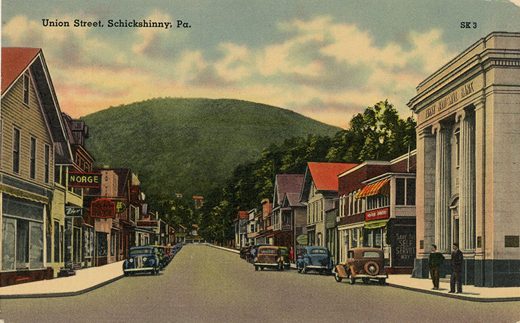 Schickshinny Pennsylvania Union Street Vintage Postcard 1954 - Vintage Postcard Boutique