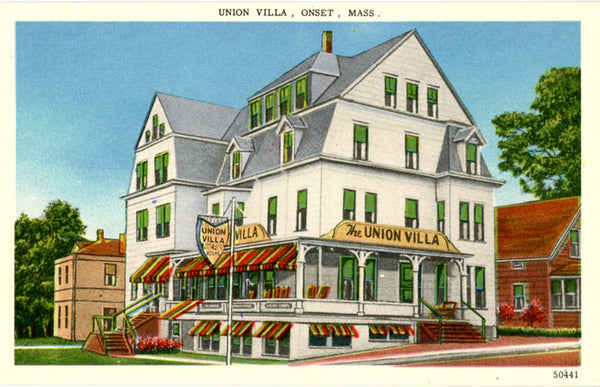 Cape Cod Union Villa Hotel & Restaurant Onset Bay Massachusetts Vintage Postcard (unused) - Vintage Postcard Boutique