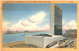 United Nations Headquarters East River New York City NYC Vintage Postcard (unused) - Vintage Postcard Boutique