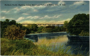 Valley City North Dakota Northern Pacific Highline – Sheyenne Valley Vintage Postcard (unused) - Vintage Postcard Boutique