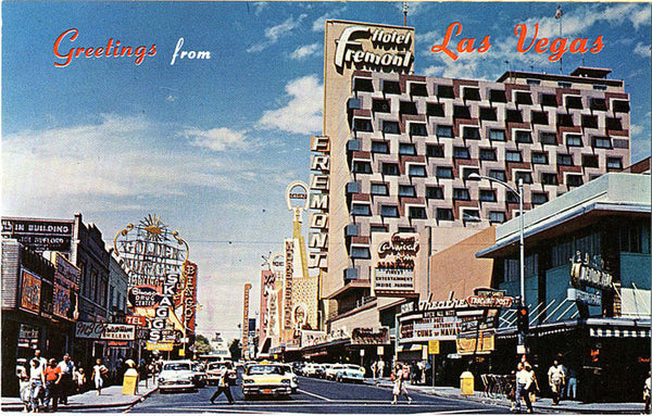 Las Vegas Nevada Hotel Fremont Street Glitter Glutch Vintage Postcard (unused) - Vintage Postcard Boutique