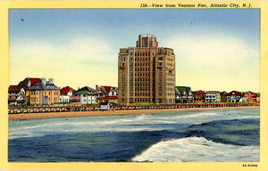 Atlantic City New Jersey View from Ventnor Pier Vintage Postcard (unused) - Vintage Postcard Boutique
