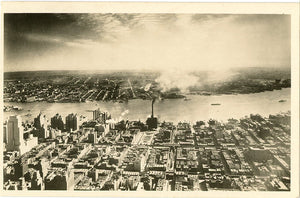 New York City East View from Empire State Building RPPC Vintage Postcard 1940s
