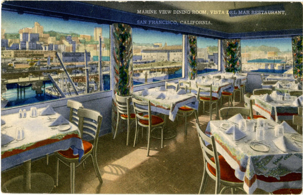 San Francisco California Vista Del Mar Restaurant Vintage Postcard (unused) - Vintage Postcard Boutique