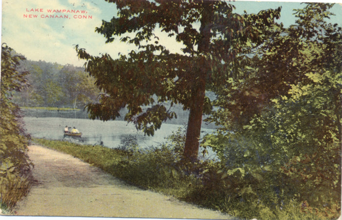 New Canaan Connecticut Lake Wampanaw Vintage Postcard - Vintage Postcard Boutique