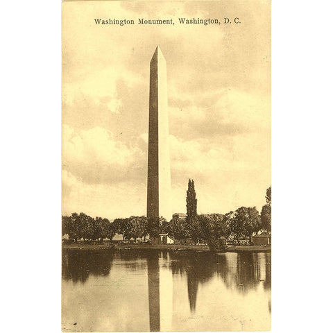 Washington Monument National Mall Washington D.C. Vintage Sepia Postcard 1911 - Vintage Postcard Boutique