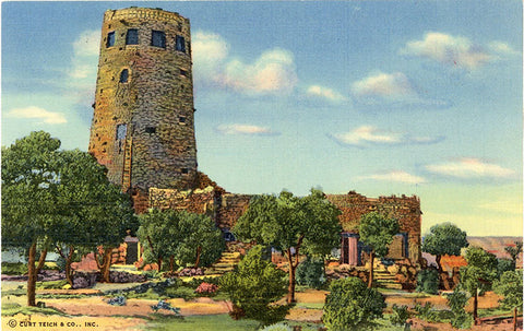 Grand Canyon National Park Arizona Indian Watchtower Vintage Postcard - Vintage Postcard Boutique