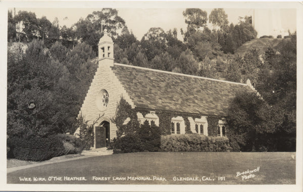 Glendale California Wee Kirk Church Forest Lawn Mem. Park RPPC Vintage Postcard (unused) - Vintage Postcard Boutique