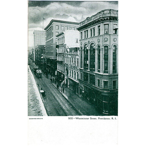 Providence Rhode Island Westminster Street Vintage Postcard circa 1900 (unused) - Vintage Postcard Boutique
