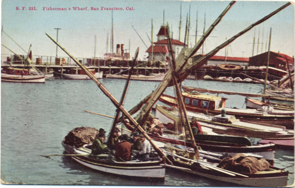 Fisherman's Wharf Boats San Francisco California Vintage Postcard - Vintage Postcard Boutique