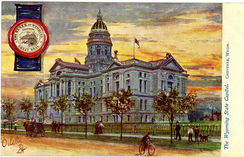 Wyoming State Capitol Cheyenne Vintage Postcard circa 1910 (unused)