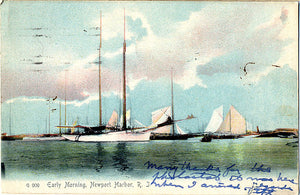 Newport Harbor Rhode Island Yachts Vintage Postcard 1926 - Vintage Postcard Boutique