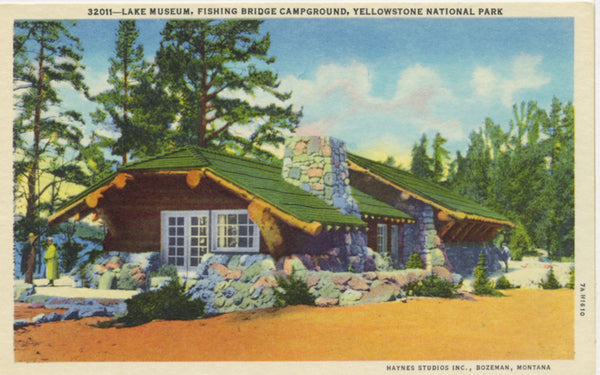 Lake Museum Yellowstone National Park - Fishing Bridge Campground Vintage Postcard (unused) - Vintage Postcard Boutique
