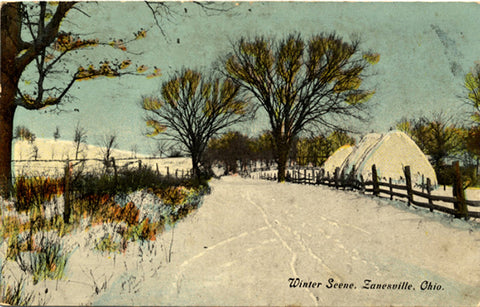 Zanesville Ohio Winter Farm Scene Vintage Postcard 1911 - Vintage Postcard Boutique